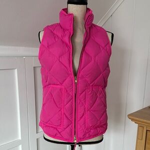 J. Crew Vibrant Pink Quilted Vest
